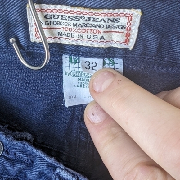 Vintage Guess Jeans Georges Marciano Design Men's 32 Navy Jeans Made in‎ The USA - Picture 5 of 10